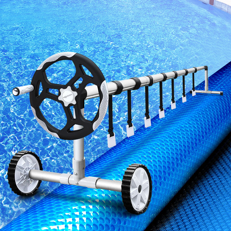 Aquabuddy Solar Swimming Pool Cover Blanket Roller Wheel Adjustable 8X4.2M