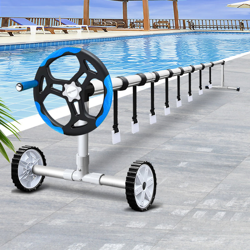 Aquabuddy Swimming Pool Cover Roller Reel Adjustable Solar Thermal Blanket Blue