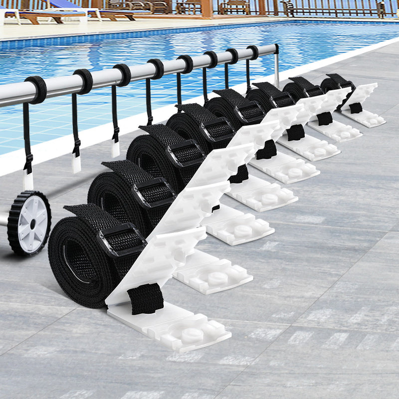 Aquabuddy Pool Cover Roller Attachment Straps Kit 8PCS for Swimming Solar Pool