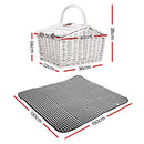 Alfresco 2 Person Picnic Basket Set Insulated Blanket Bag