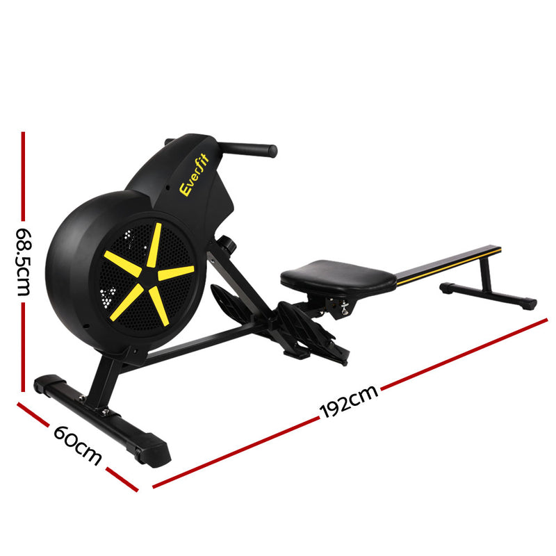 Everfit Rowing Exercise Machine Rower Resistance Fitness Home Gym Cardio Air