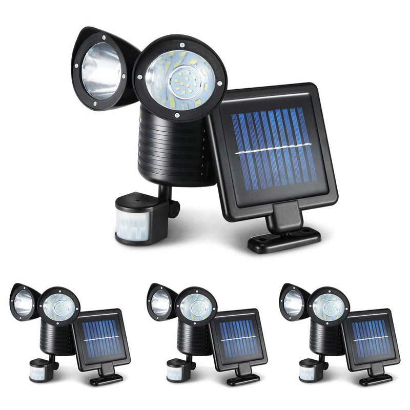 4X 22 LED Solar Powered Dual Light Security Motion Sensor Flood Lamp Outdoor