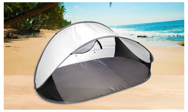 Pop Up Grey Camping Tent Beach Portable Hiking Sun Shade Shelter