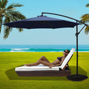 Instahut 3m Outdoor Umbrella w/Base Cantilever Beach Garden Patio Navy