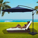 Instahut 3m Umbrella w/Base Outdoor Cantilever Beach Garden Patio Parasol Navy