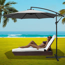 Instahut 3m Outdoor Umbrella Cantilever Beach Garden Patio Grey