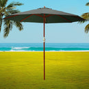 Instahut 3m Outdoor Umbrella Pole Umbrellas Beach Garden Sun Stand Patio Charcoal