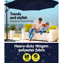 Instahut Outdoor Umbrella 3M Roma Cantilever Beach Furniture Garden 360 Degree Navy