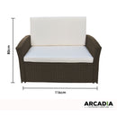 Arcadia Furniture Outdoor 4 Piece Sofa Lounge Set Wicker Rattan Garden - Oatmeal and Grey