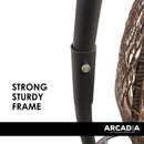 Arcadia Furniture Rocking Egg Chair Outdoor Wicker Rattan Patio Garden Circular - Brown and Grey