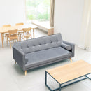 Casa Decor Sicily 2 in 1 Sofa Bed Charcoal 3 Seater Futon Couch Recliner