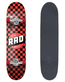Rad Complete Dude Crew 7" x 30" Skateboard - Checkers Black / Red