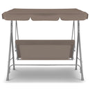 Milano Outdoor Swing Bench Seat Chair Canopy Furniture 3 Seater Garden Hammock - Coffee
