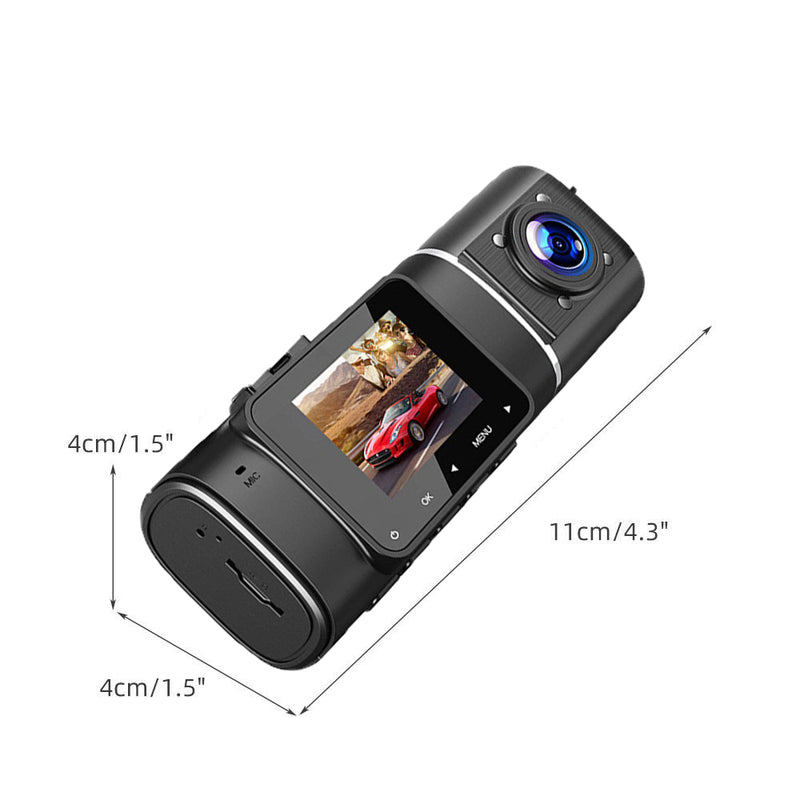 Dual Dash Cam FHD 1080P Front Cabin Rear Car Dash Camera IR Night Vision DVR