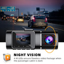 Dual Dash Cam FHD 1080P Front Cabin Rear Car Dash Camera IR Night Vision DVR