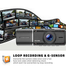 Dual Dash Cam FHD 1080P Front Cabin Rear Car Dash Camera IR Night Vision DVR