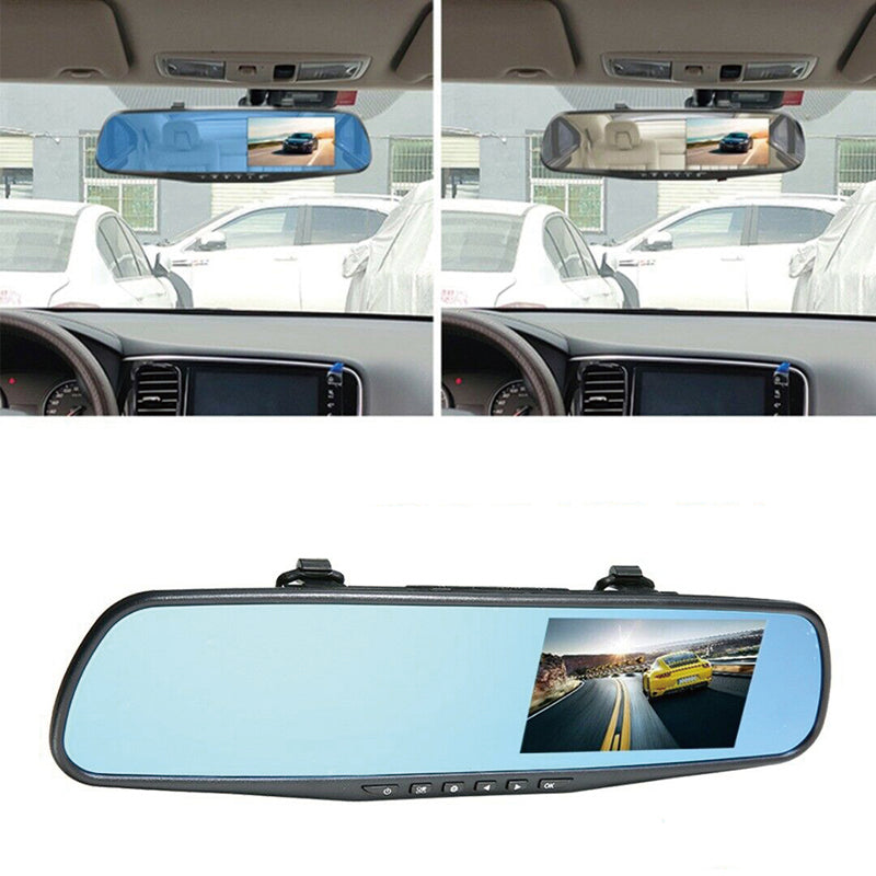 1080P Rear View Reversing Mirror 4.3'' Front And Rear DVR Car Dash Camera Dual Lens