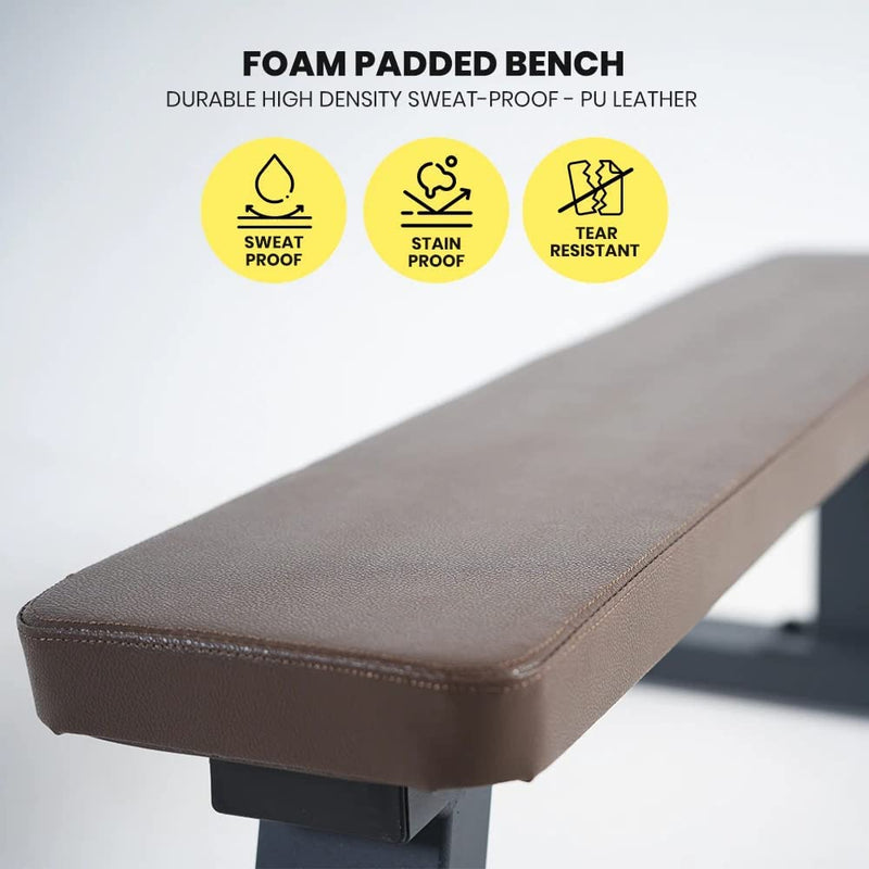 Sardine Sport FB68 Heavy Duty Flat Bench, 450kg Weight Capacity for Home Gym Exercise, Weight Lifting & Abdominal Training