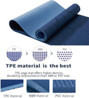 Sardine Sport TPE Yoga Mat, Exercise Workout Mats, Fitness Mat for Home Workout, Home Gym Extra Thick Large Dark Blue & Sky Blue 8mm