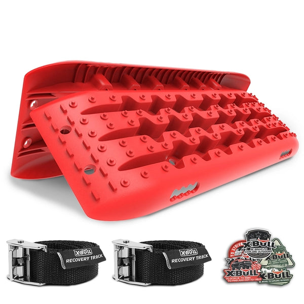 X-BULL KIT1 Recovery track Board Traction Sand trucks strap mounting 4x4 Sand Snow Car RED