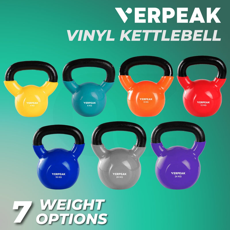 VERPEAK Vinyl Kettlebell 12kg Red VP-KB-127-AC