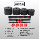 Verpeak Adjustable Rubber Dumbbells 30kg