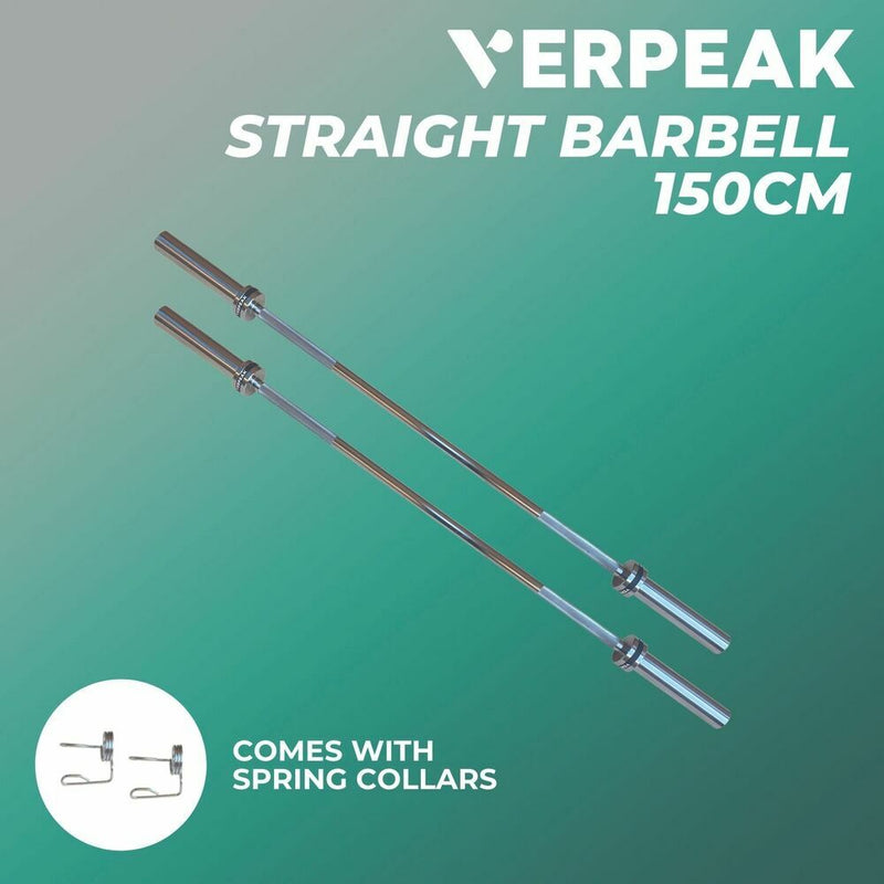VERPEAK Olympic Barbell 150CM Straight VP-BB-115-AC