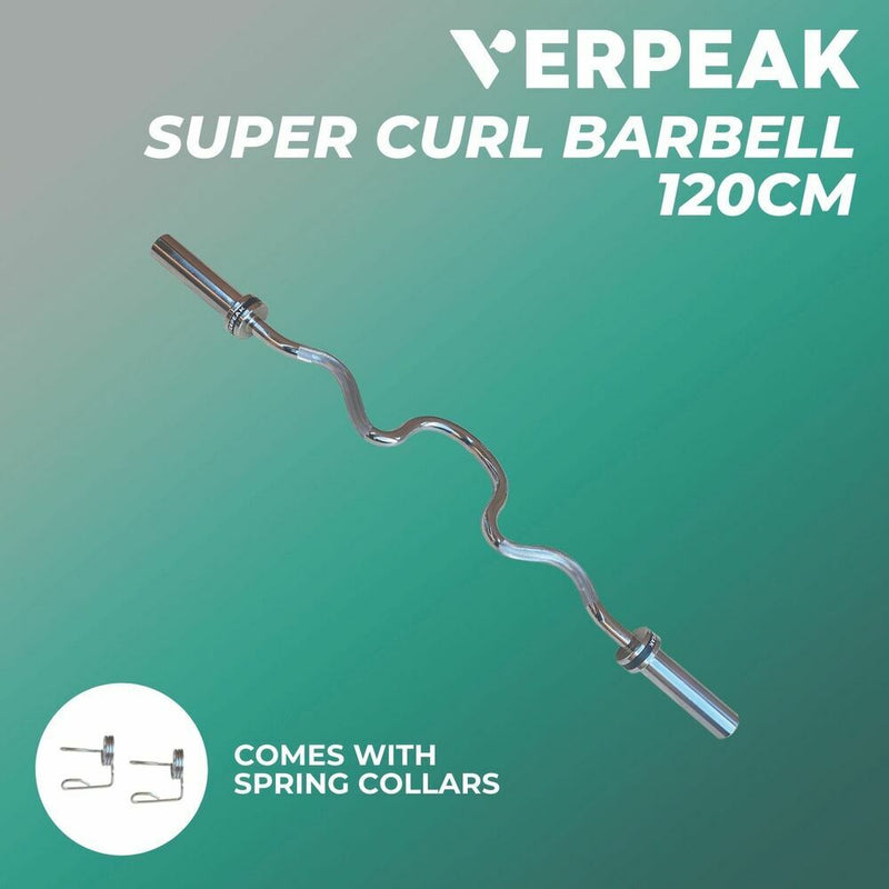 Verpeak Olympic Barbell 120CM Super Curl Bar VP-BB-117-AC