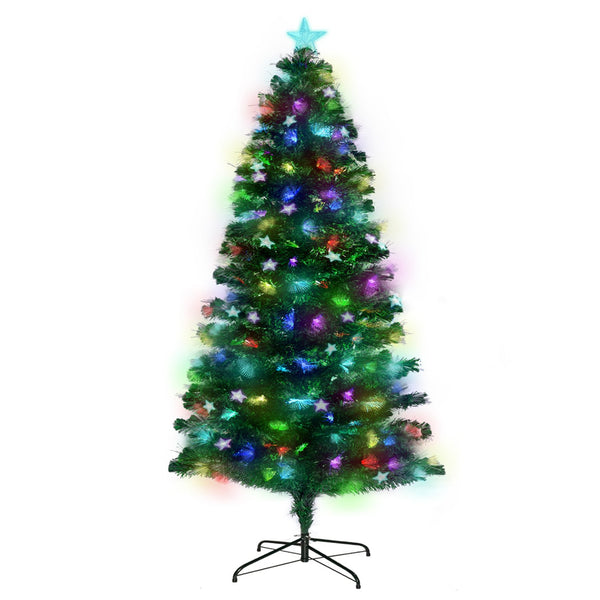 Christabelle 1.8m Enchanted Pre Lit Fibre Optic Christmas Tree Stars Xmas Decor