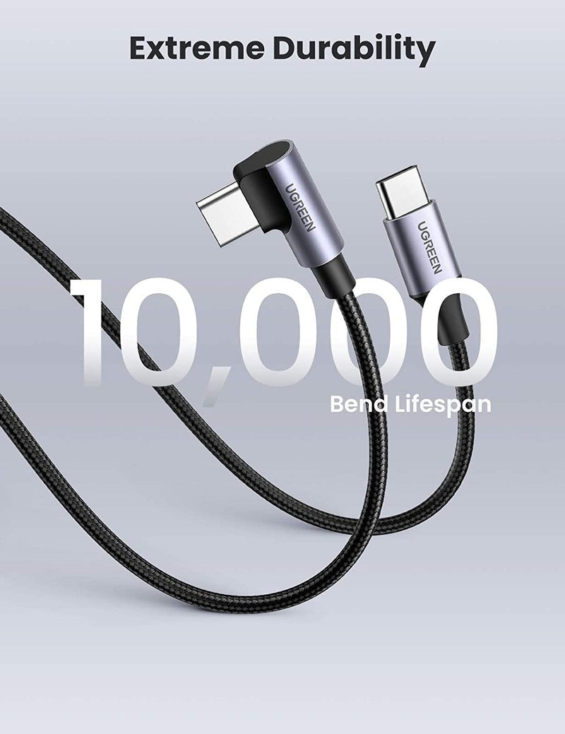 UGREEN 80714 USB-C 2.0 to Angle USB-C Cable Black 3M