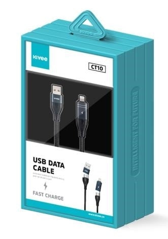 Kivee CT10 4-in-1 Charging Cable 1M Black