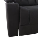Electric Recliner Stylish Rhino Fabric Black Couch 3 Seater Lounge with LED Features