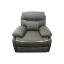 3+1+1 Seater Electric Recliner Sofa In Luxe Rhino Polyester Plywood Fabric In Ash Colour with Plastic Black Base