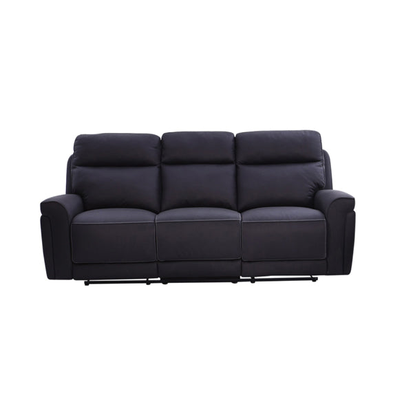 3+2+1 Seater Electric Recliner Sofa in Super Suede Fabric in Charcoal Colour with Plastic Black Base