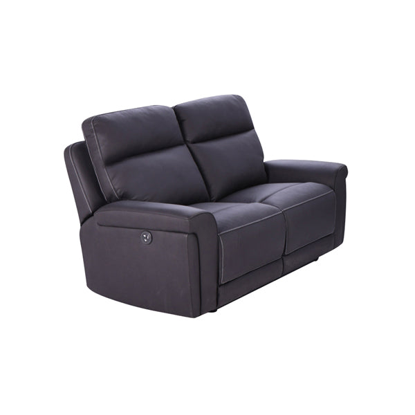 3+2+1 Seater Electric Recliner Sofa in Super Suede Fabric in Charcoal Colour with Plastic Black Base