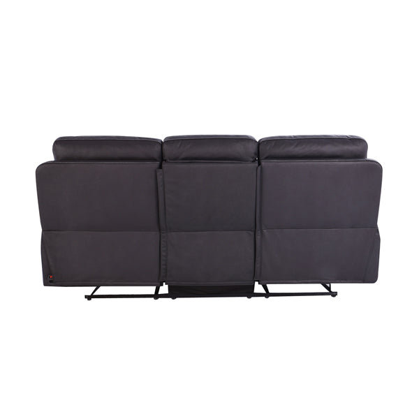 3+2+1 Seater Electric Recliner Sofa in Super Suede Fabric in Charcoal Colour with Plastic Black Base