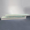 TV Cabinet with 2 Storage Drawers Extendable With Glossy MDF Entertainment Unit in White Colour