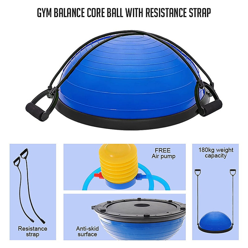 Gym Balance Core Ball with Resistance Strap