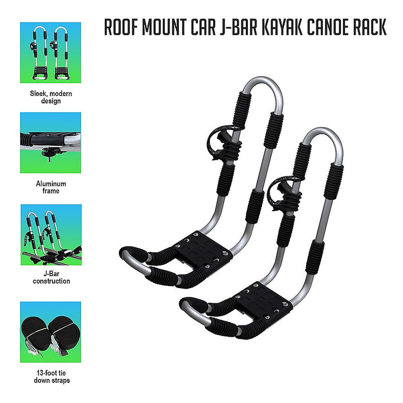 Roof Mount Car J-Bar Kayak Canoe Rack