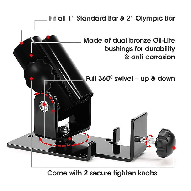 T Bar Row Landmine Platform 360-degree Swivel Fits 1", 2" Olympic Bars
