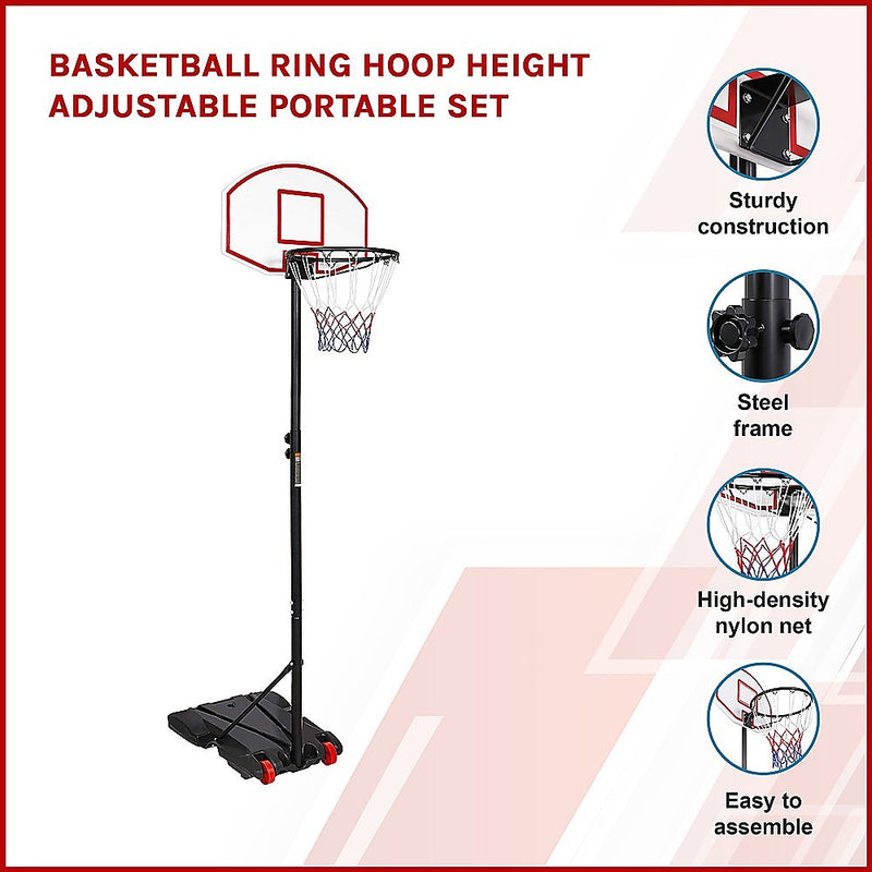 Basketball Ring Hoop Height Adjustable Portable Set