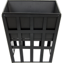 Black Fire Pit Square Log Patio Garden Heater Outdoor Table Top BBQ Camping