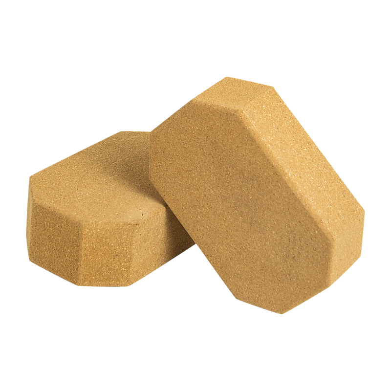 Natural Cork Octagon Yoga Blocks Brick Exercise 2 pcs Set Eco Non-Slip