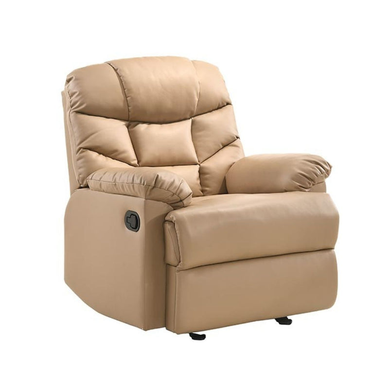 Leather Rocking Recliner Chair Armchair Swing Gliding Beige