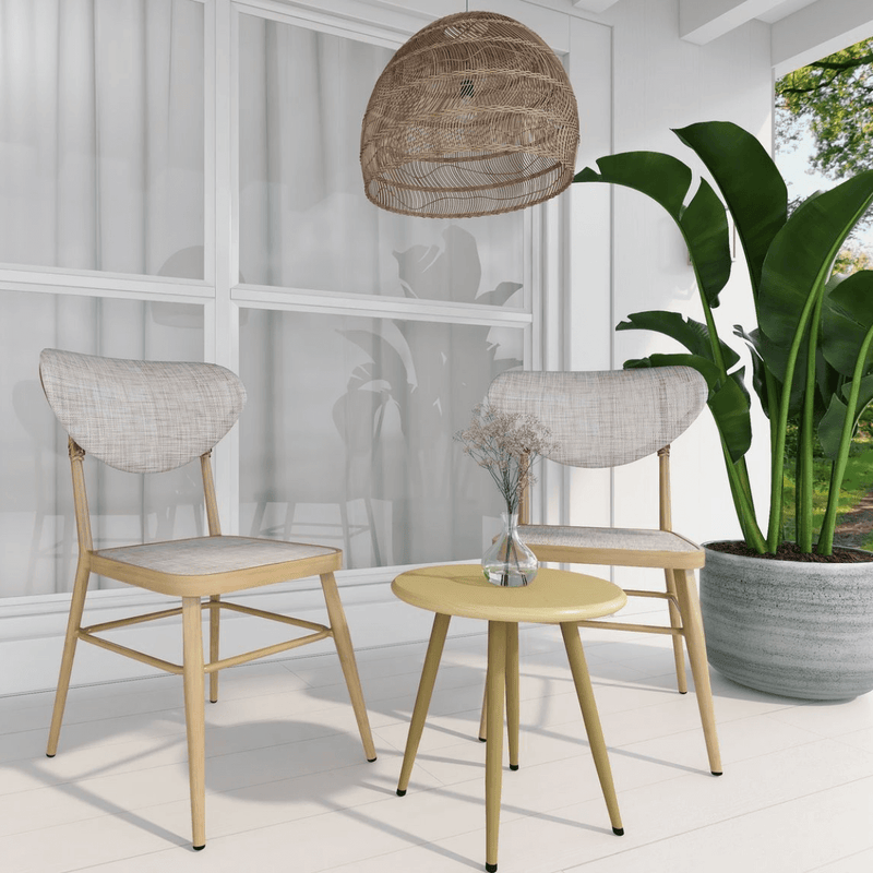 Nico Natural and White 2 Seater Balcony Set