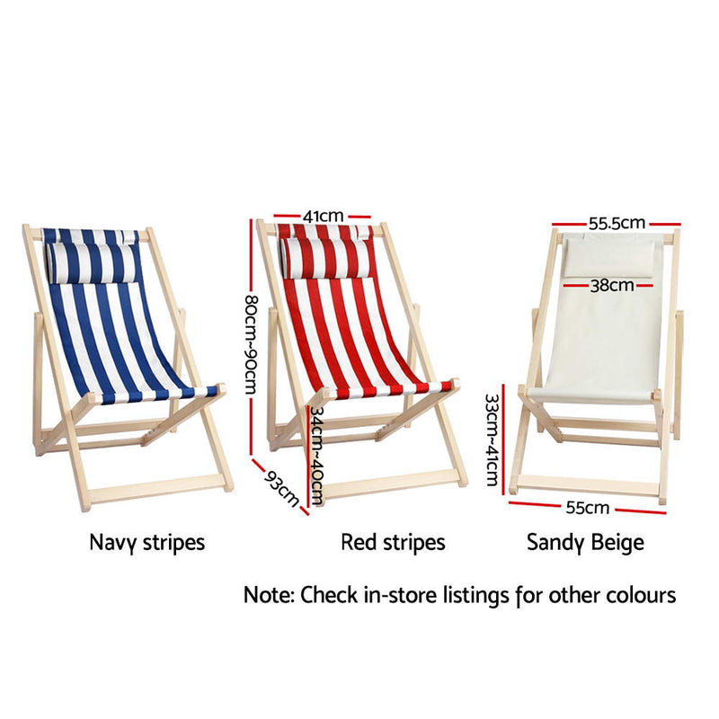 Gardeon Outdoor Furniture Sun Lounge Wooden Beach Chairs Deck Chair Folding Patio