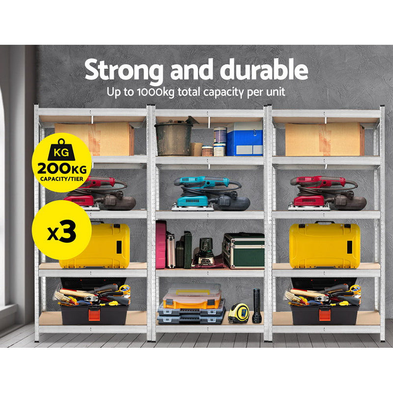 Giantz 3x1.8M Warehouse Shelving Rack Racking Garage Metal Storage Shelves