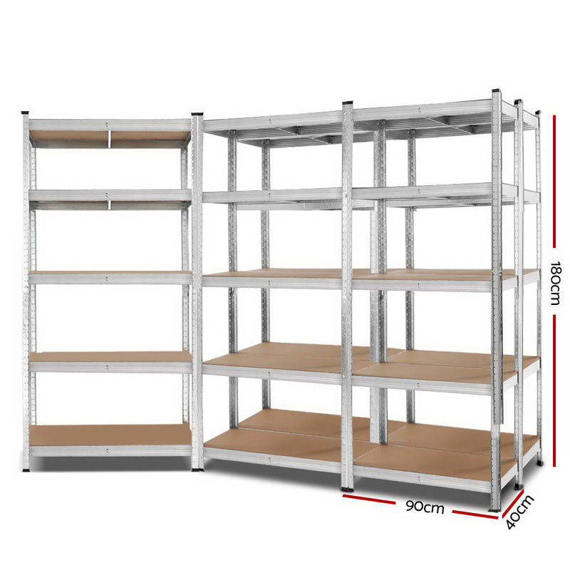 Giantz 5x1.8M Warehouse Shelving Rack Racking Garage Metal Storage Shelves