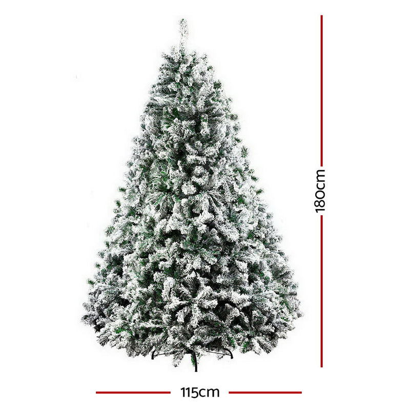 Jingle Jollys Christmas Tree 1.8M 6FT Xmas Decorations Great Snowy Green