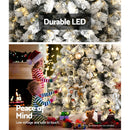 Jingle Jollys Snowy Christmas Tree 1.8M 6FT LED Lights Xmas Decorations Warm White